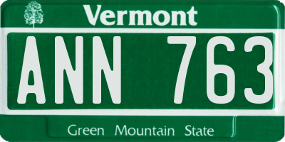 VT license plate ANN763