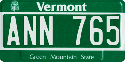 VT license plate ANN765