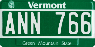 VT license plate ANN766