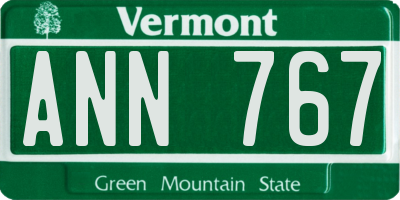 VT license plate ANN767
