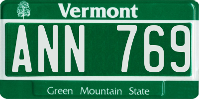 VT license plate ANN769