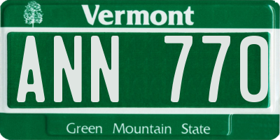 VT license plate ANN770