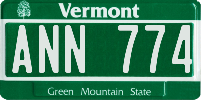 VT license plate ANN774