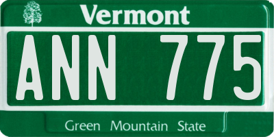 VT license plate ANN775