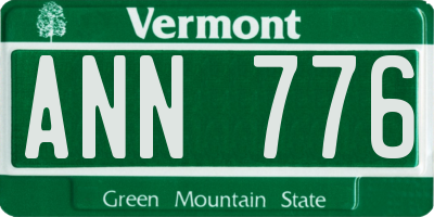 VT license plate ANN776