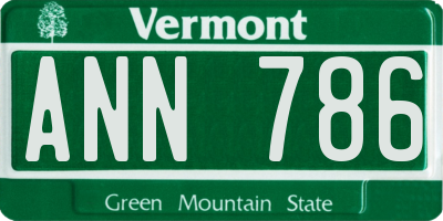 VT license plate ANN786