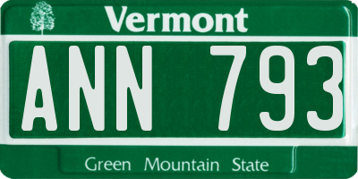 VT license plate ANN793