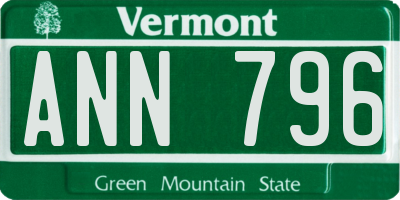 VT license plate ANN796