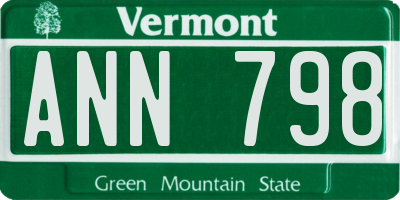 VT license plate ANN798
