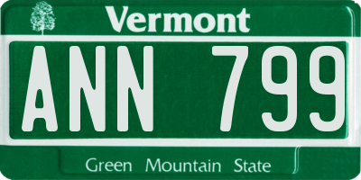 VT license plate ANN799
