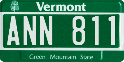 VT license plate ANN811