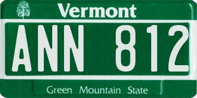 VT license plate ANN812