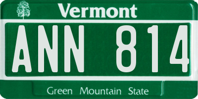 VT license plate ANN814