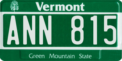 VT license plate ANN815