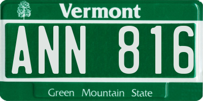 VT license plate ANN816