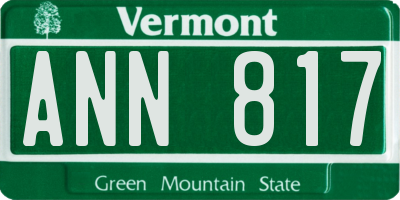 VT license plate ANN817
