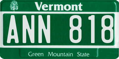 VT license plate ANN818