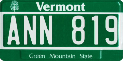 VT license plate ANN819