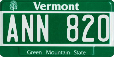 VT license plate ANN820