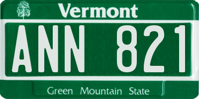 VT license plate ANN821