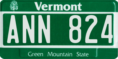 VT license plate ANN824