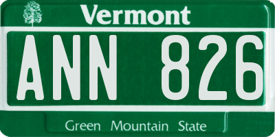 VT license plate ANN826