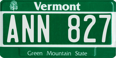 VT license plate ANN827