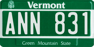 VT license plate ANN831