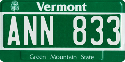 VT license plate ANN833