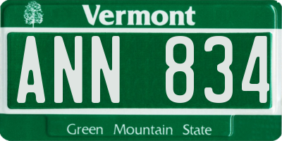 VT license plate ANN834