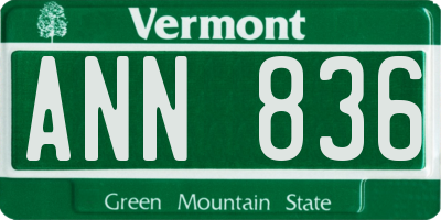 VT license plate ANN836