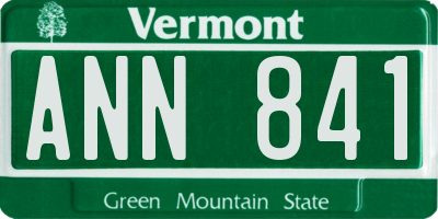 VT license plate ANN841