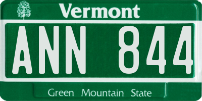 VT license plate ANN844