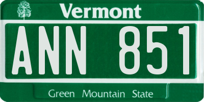 VT license plate ANN851