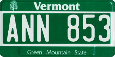 VT license plate ANN853