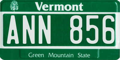 VT license plate ANN856