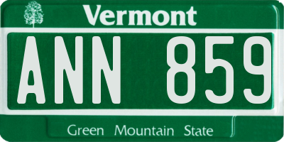 VT license plate ANN859