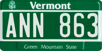 VT license plate ANN863