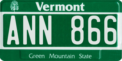 VT license plate ANN866