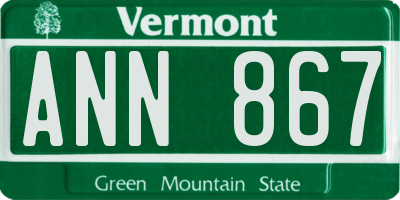 VT license plate ANN867