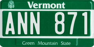 VT license plate ANN871