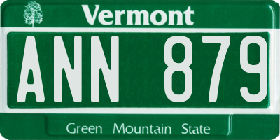 VT license plate ANN879