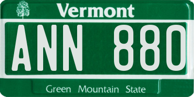 VT license plate ANN880