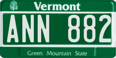 VT license plate ANN882