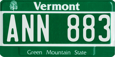 VT license plate ANN883