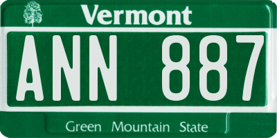 VT license plate ANN887
