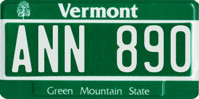 VT license plate ANN890