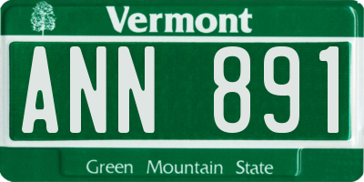 VT license plate ANN891