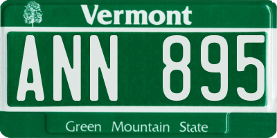 VT license plate ANN895