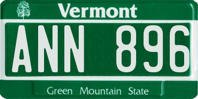 VT license plate ANN896